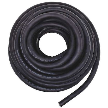 Zoro Select Portable Cord, SOOW, 10 AWG, 4 C, Black, Rubber, Stranded, 600V, Indoor/Outdoor, 50 ft E3663
