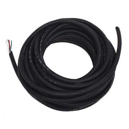 Zoro Select Portable Cord, SOOW, 18 AWG, 6 C, Black, Rubber, Stranded, 600V, Indoor/Outdoor, 100 ft E3670
