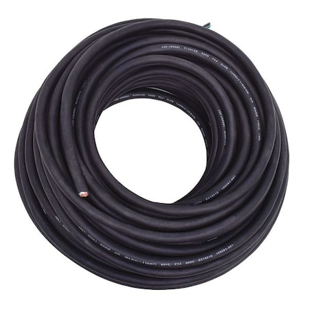Zoro Select Portable Cord, SOOW, 16 AWG, 4 C, Black, Rubber, Stranded, 600V, Indoor/Outdoor, 100 ft E3673