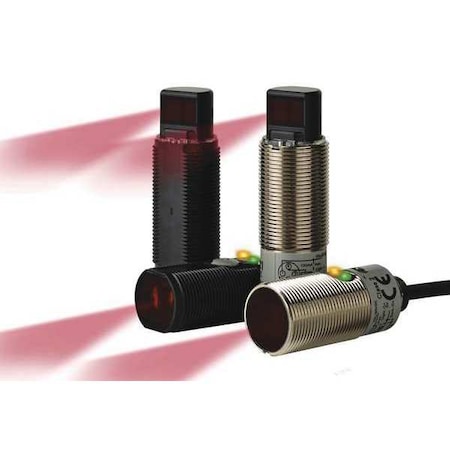 Omron Diffuse Photoelectric Sensor, Bare Wire, Right Angle, Cylindrical, Selectable Light On/Dark On, NPN E3FB-DN112M