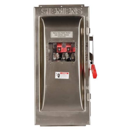 Siemens Fusible, Safety Switch, Heavy Duty, 600 V, 3PST HF363SW