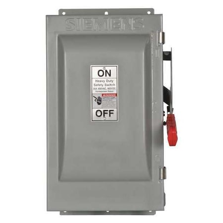 SIEMENS Nonfusible Safety Switch, Heavy Duty, 600V AC, 3PST, 60 A, NEMA 3R HNF362SCH
