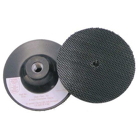 3M Hook-and-Loop Disc Backup Pad, 4 in Dia, No Hole, 914 914