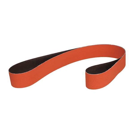 3M Cubitron Sanding Belt, 2 in W, 72 in L, Coated, Ceramic, 60 Grit, Medium, 984F, Maroon 60440268161