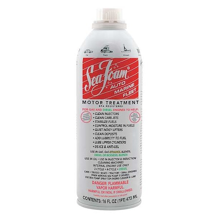 SEA FOAM Motor Treatment, Can, 16 oz, Diesel Engines/Gasoline Engines, Fuel Injector, Clear SF16