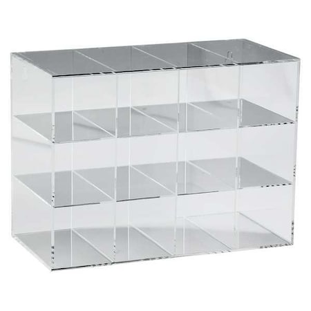 Brady Safety Glasses Holder, Case without Door, 12 Pairs, Acrylic, 11 1/2 in H x 15 1/2 in W x 7 5/8 in D GH12N