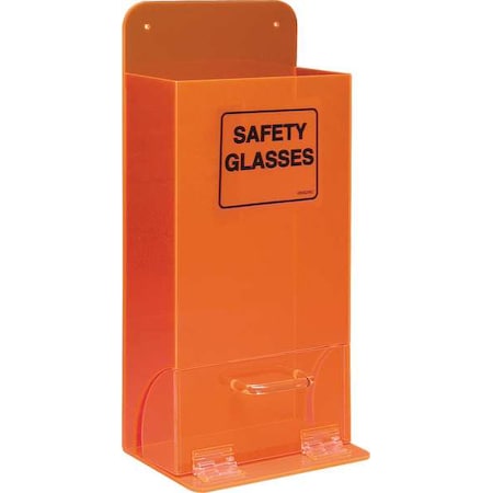 Brady Protective Eyewear Dispenser, Stack Tower, 20 Pairs, Acrylic, 18 in H x 8 in W x 4 in D, Orange MVSDO