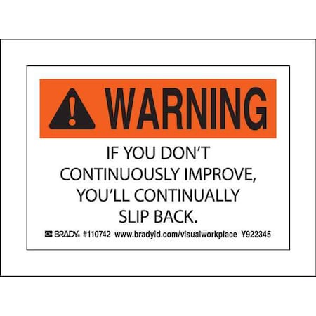 Brady Lean Label, 3-1/2inHx5inW, HP Poly., PK10, 110742 110742