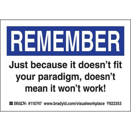 Brady Lean Label, 3-1/2inHx5inW, HP Poly., PK10, 110747 110747