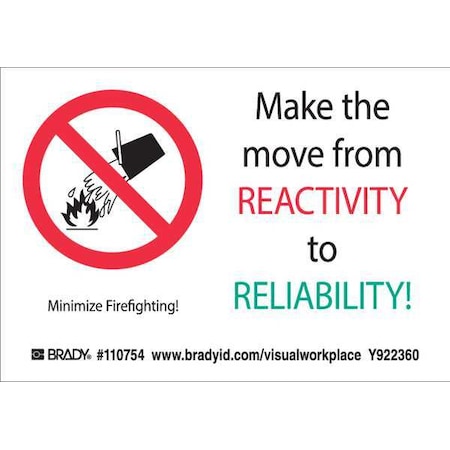 Brady Lean Label, 3-1/2inHx5inW, HP Poly., PK10, 110754 110754