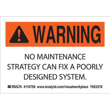 Brady Lean Label, 3-1/2inHx5inW, HP Poly., PK10, 110758 110758