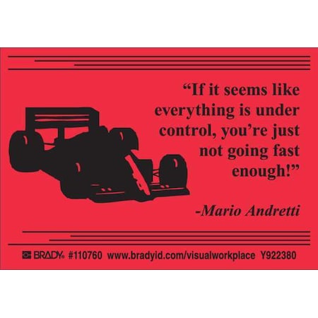 Brady Lean Label, 3-1/2inHx5inW, HP Poly., PK10, 110760 110760