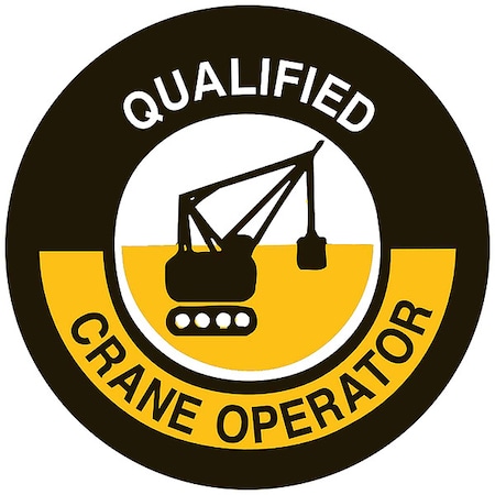 Brady Hard Hat Label, Vinyl, Circle, White 42262