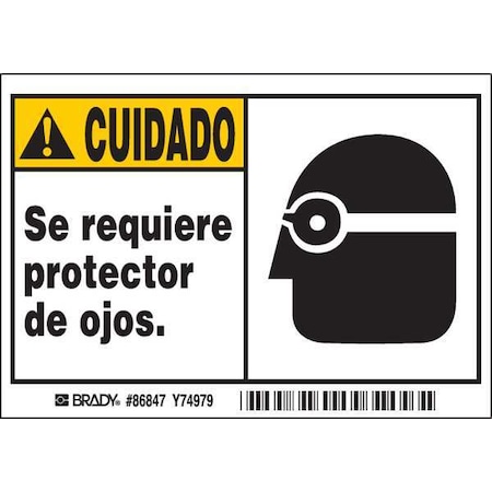 Brady Machine/Equipment Labl, 3-1/2inHx5inW, PK5, 86847 86847