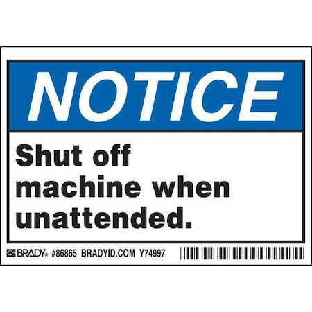 Brady Machine/Equipment Labl, 3-1/2inHx5inW, PK5, 86865 86865