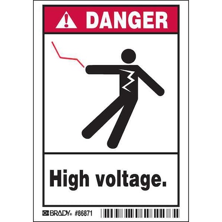 Brady Machine/Equipment Labl, 3-1/2inHx5inW, PK5, 86871 86871