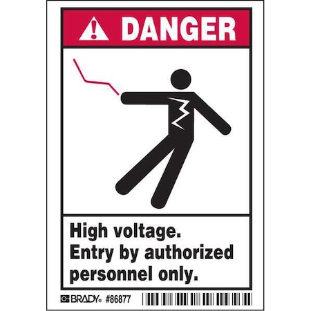 Brady Machine/Equipment Labl, 3-1/2inHx5inW, PK5, 86877 86877