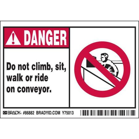 Brady Machine/Equipment Labl, 3-1/2inHx5inW, PK5, 86882 86882