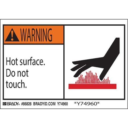 Brady Machine/Equipment Labl, 3-1/2inHx5inW, PK5, 86828 86828