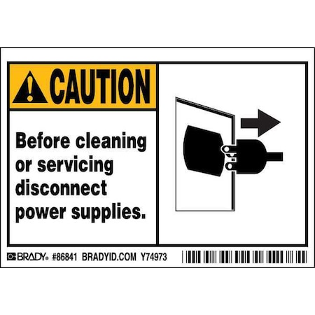 Brady Machine/Equipment Labl, 3-1/2inHx5inW, PK5, 86841 86841