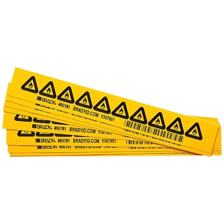 Brady Warning Labels, 1/2inHx1/2inW, Vinyl, PK10, 60181 60181