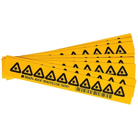 Brady Warning Labels, 1/2inHx1/2inW, Vinyl, PK10, 60187 60187