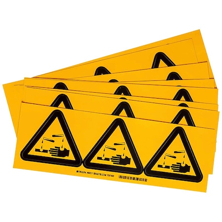 Brady Warning Labels, 4inHx4inW, Vinyl, PK10, 60217 60217