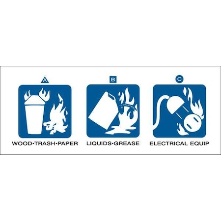 Brady Fire Extinguisher Label, 2inHx5inW, Tape, 76302, PK5 76302