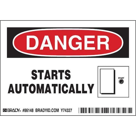 Brady Machine/Equipment Labl, 3-1/2inHx5inW, PK5, 86148 86148