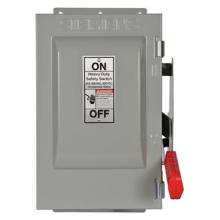 Siemens Nonfusible, Safety Switch, Heavy Duty, 600 V, 2PST HNF261J