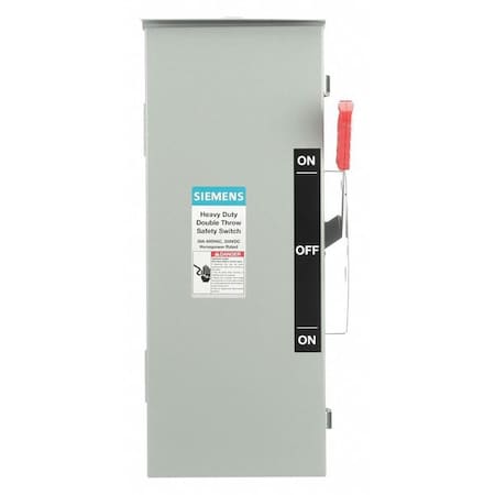 Siemens Nonfusible, Safety Switch, Heavy Duty, 600 V, 3PST DTNF361R