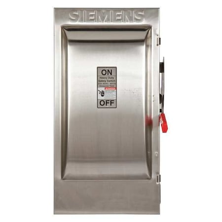 Siemens Fusible, Safety Switch, Heavy Duty, 240 V, 3PST HF324S
