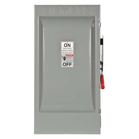 Siemens Fusible, Safety Switch, Heavy Duty, 240 V, 2PST HF224J