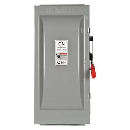 Siemens Fusible, Safety Switch, Heavy Duty, 240 V, 3PST HF323J
