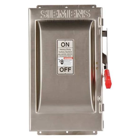 Siemens Fusible, Safety Switch, Heavy Duty, 600 V, 3PST HF362S