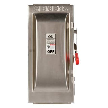 Siemens Fusible, Safety Switch, Heavy Duty, 600 V, 3PST HF363S