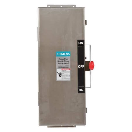 Siemens Nonfusible, Safety Switch, Heavy Duty, 600 V, 3PST DTNF361S