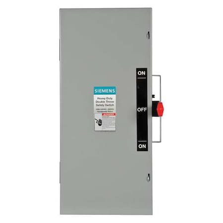 SIEMENS Nonfusible Safety Switch, Heavy Duty, 240V AC, 2PST, 100 A, NEMA 1 DTNF223