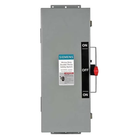 Siemens Nonfusible, Safety Switch, Heavy Duty, 600 V, 3PST DTNF361J