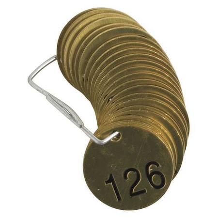 Brady Numbered Tag Set, 126 to 150, 25 Tags, PK25 23205