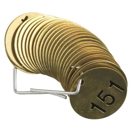Brady Numbered Tag Set, 151 to 175, 25 Tags, PK25 23206