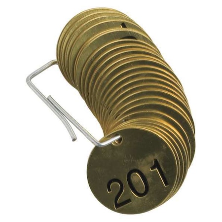 Brady Numbered Tag Set, 201 to 225, 25 Tags, PK25 23208