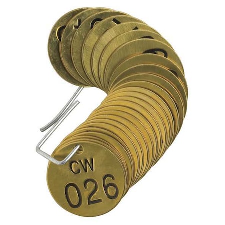 Brady Numbered Tag Set, 26 to 50, 25 Tags, PK25 23257