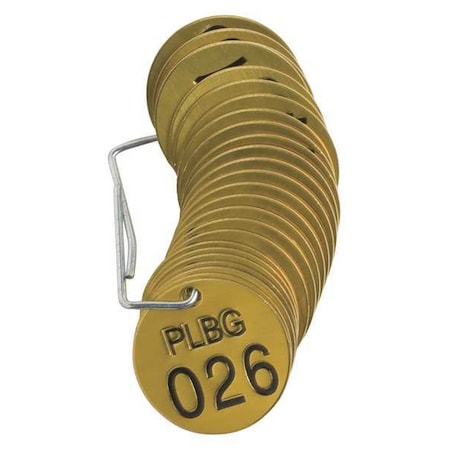 Brady Numbered Tag Set, 26 to 50, 25 Tags, PK25 23261