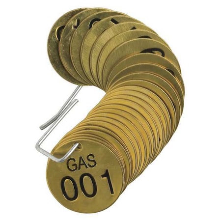 Brady Numbered Tag Set, 001 to 025, 25 Tags, PK25 23264