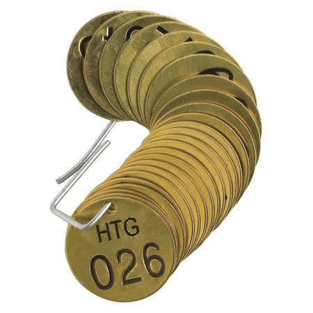 Brady Numbered Tag Set, 26 to 50, 25 Tags, PK25 23269