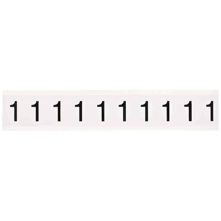 Brady NumberLabel, Vinyl, 1-1/2inH, 1inW, PK10 9713-1