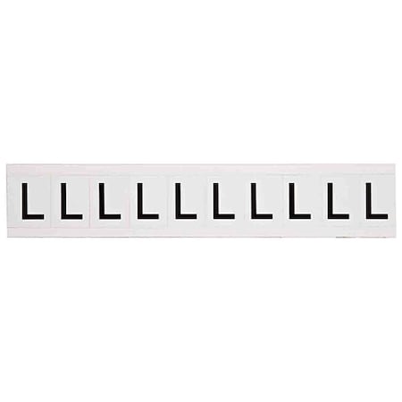 Brady Letter Label, Character L, Vinyl, 1-1/2 in., PK10 9713-L
