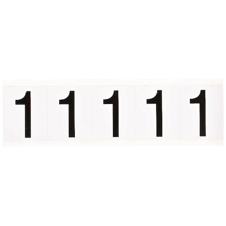 Brady NumberLabel, Vinyl, 2-1/4inH, 1-7/8inW, PK5 9714-1