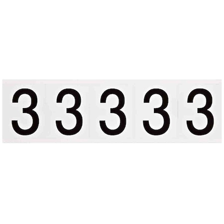 Brady Number Label, 1-15in.H Character, Vinyl, PK5 9714-3
